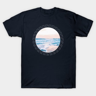 Waves Approaching During Pleasant Day At Beach Abstract Nature Art T-Shirt